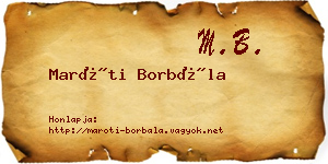 Maróti Borbála névjegykártya